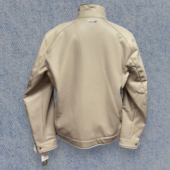 Michael Kors Men’s Faux Leather Jacket - Bone Beige, Size Medium NWT - Picture 2 of 6